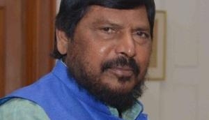 Watch: Union Minister of State Ramdas Athawale slapped and pushed by a man in a function in Thane