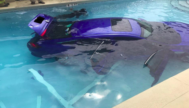 Car In Swimming Pool