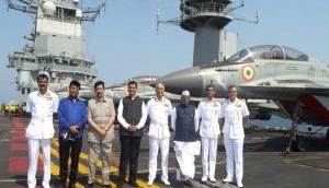 Devendra Fadnavis witnesses naval exercises in Arabian Sea