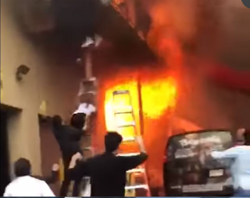 Watch Video: Young girls jumping down a dance studio in New Jersey as fire tear through 