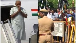 PM Modi arrives in Chennai amid black flag protests