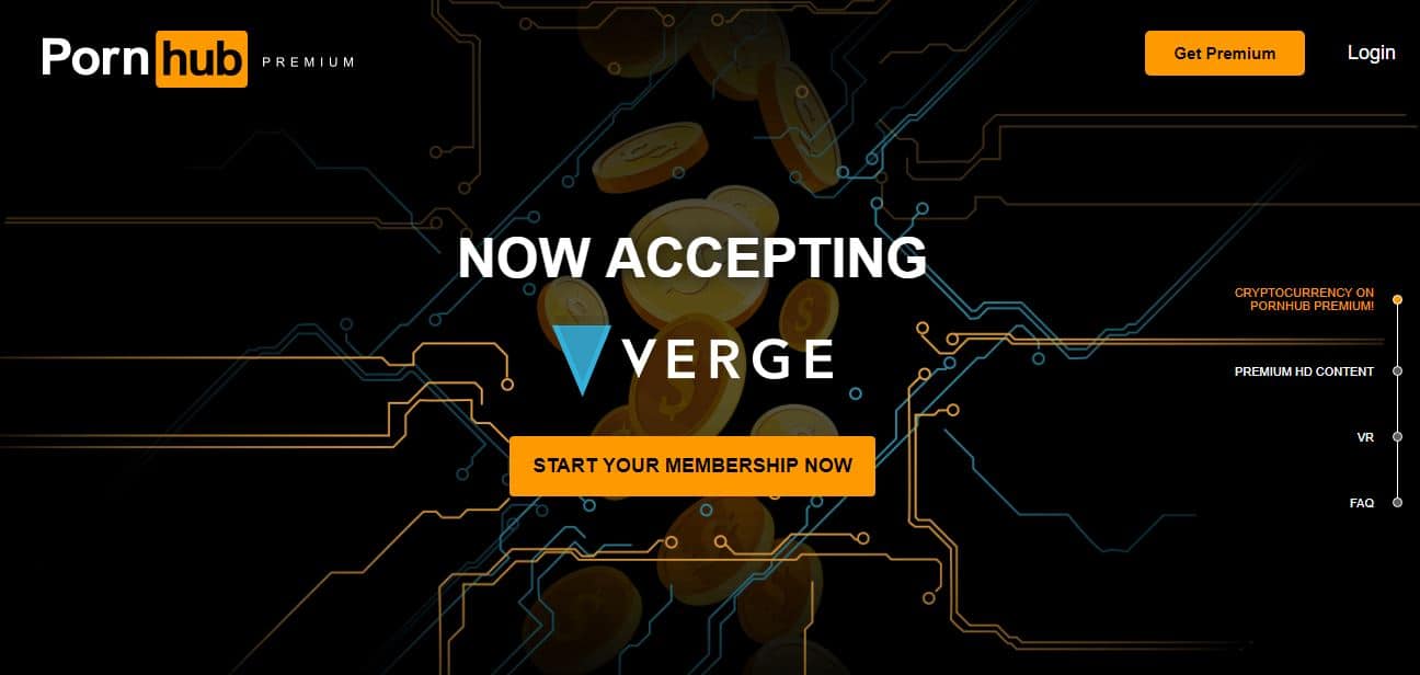  This porn site is even willing to accept cryptocurrency 'Verge' for payments for monthly subscription