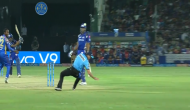 IPL 2018: Hardik Pandya hits the ball hard straight to the Umpire, makes him almost lick the ground; see video