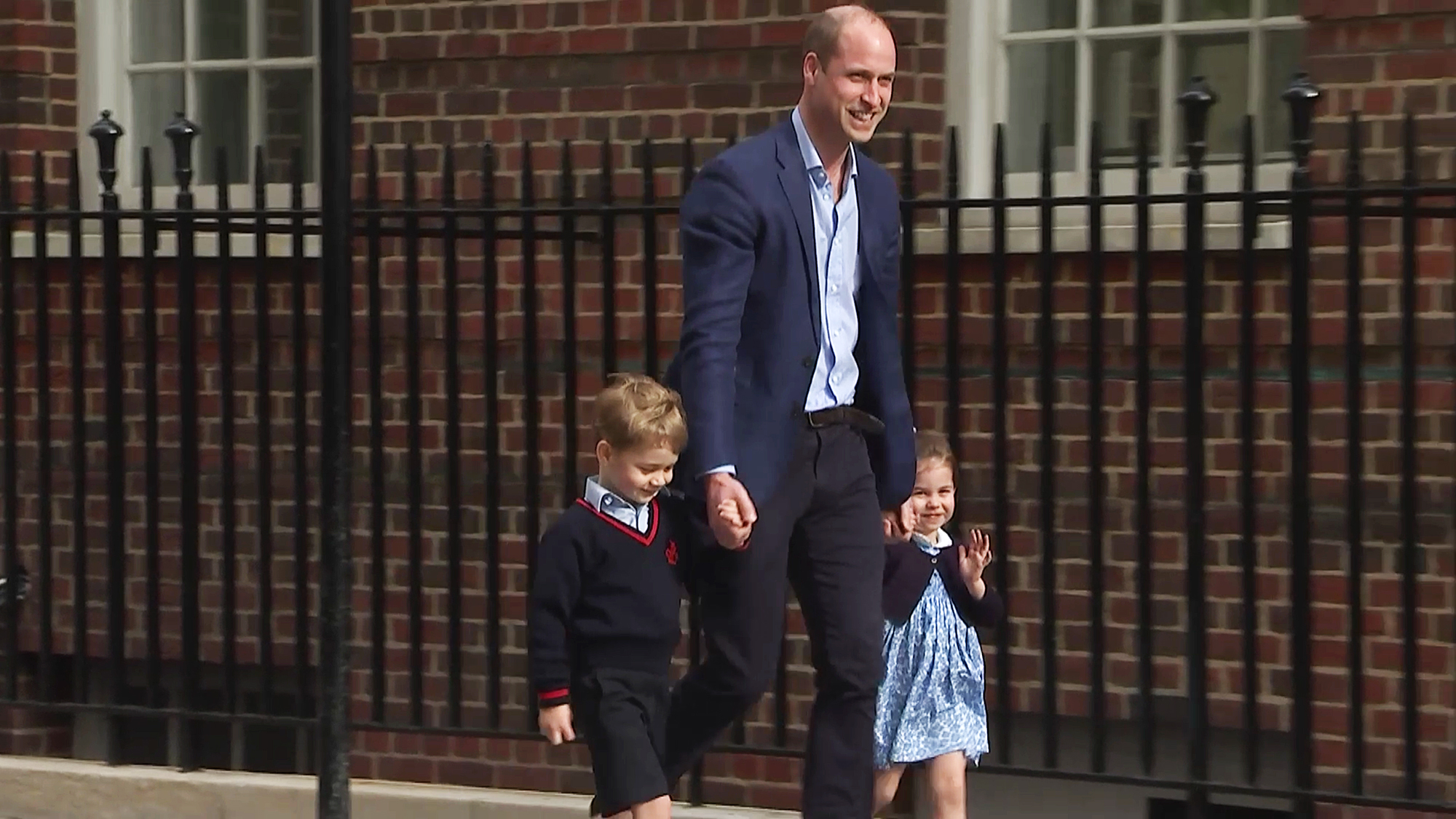 Watch Video: Prince George and Princess Charlotte visit royal baby brother at the Lindo Wing 