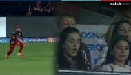 IPL 2018, RCB vs KKR: Virat Kohli takes flying catch of Dinesh Karthik; wife Anushka Sharma's reaction was quite shocking, see video