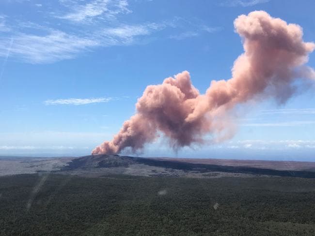 Volcano erupts in Hawaii letting fountains of lava into air as people run for cover