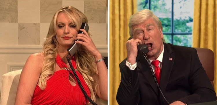 'I've never been so scared and horny at the same time', says fake Donald Trump on comedy show Saturday Night Live to porn star Stormy Daniels 