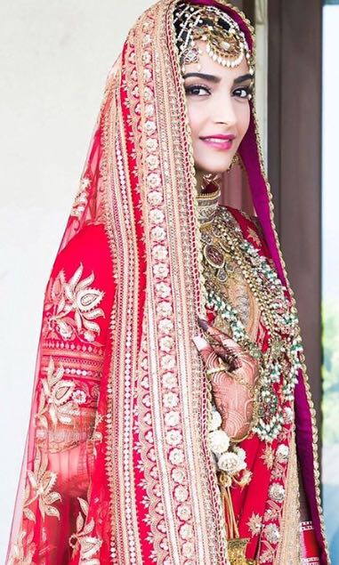 Veere Di Wedding fame Sonam Kapoor looks beautiful in a red lehenga on her special day; see pics