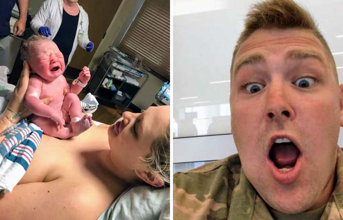 “Don’t let him board the flight! She’s here! She’s here!”, says doctor to soldier seeing his child's birth through phone