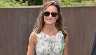 Pippa Middleton shows off her tiny baby bump in printed maroon floral dress in Chelsea