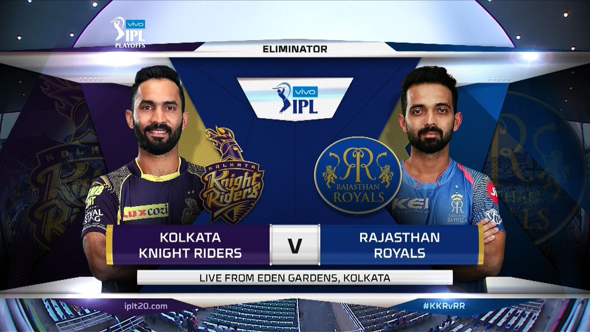 IPL 2018 Eliminator, KKR V RR : Kolkata Knight Riders Won by 25 Runs, will face SRH in Qualifier2