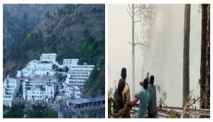 Vaishno Devi yatra suspended due to massive fire in Trikuta hills; at least 25,000 pilgrims stranded in Jammu