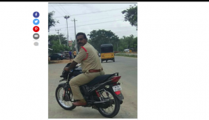 Hyderabad: Viral campaign against Police for not wearing helmets and talking over mobile while driving; see pictures
