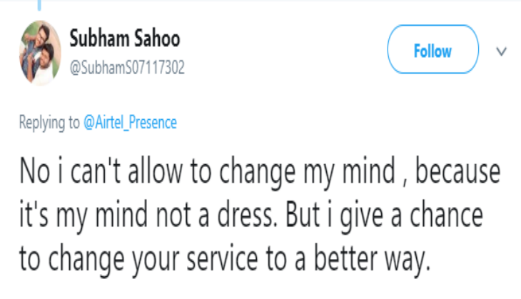 Airtel User tweet