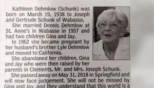 Stunning obituary: Woman's children exact revenge, 