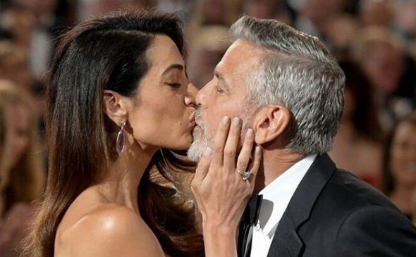 Amal Clooney planted a kiss on her man George Clooney at AFI Life Achievement Award  