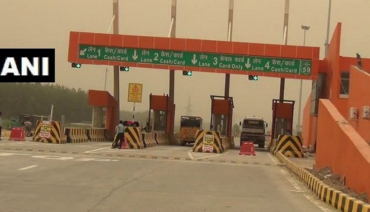 After govt buildings, parks, dividers now UP toll plaza painted saffron