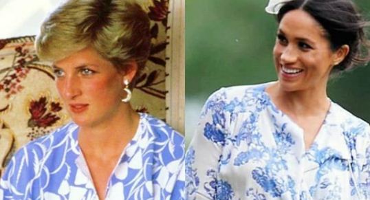 Meghan Markle matched Princess Diana in her floral Oscar de la Renta wrap dress 