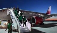 Watch video: Saudi Arabia's soccer team player lands safely after plane catches fire in mid air 