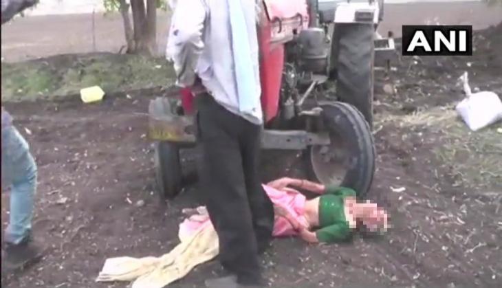 on threw his mother front of a tractor