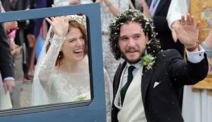 Wow! Game of Thrones fame Kit Harington aka John Snow and Rose Leslie aka Ygritte said 'I Do'  in Scotland; here are some mesmerizing pics