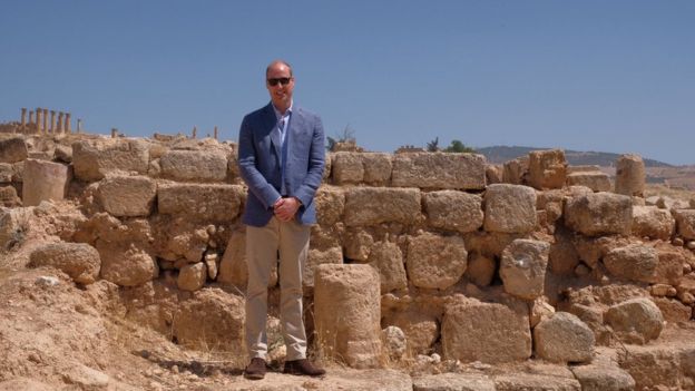 Prince William visits Roman ruins in Jordan during royal tour