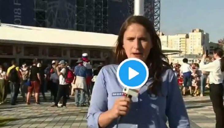 FIFA World Cup 2018: OMG! Man kissed female reporter during live coverage; what she did will make you feel proud