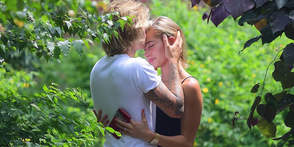 Justin Bieber gives a peck on Hailey Baldwin's forehead in new PDA photos