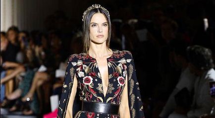 Victoria's Secret model Alessandra Ambrosio rocks the runway in Zuhair Murad at Paris Haute Couture Fashion Week