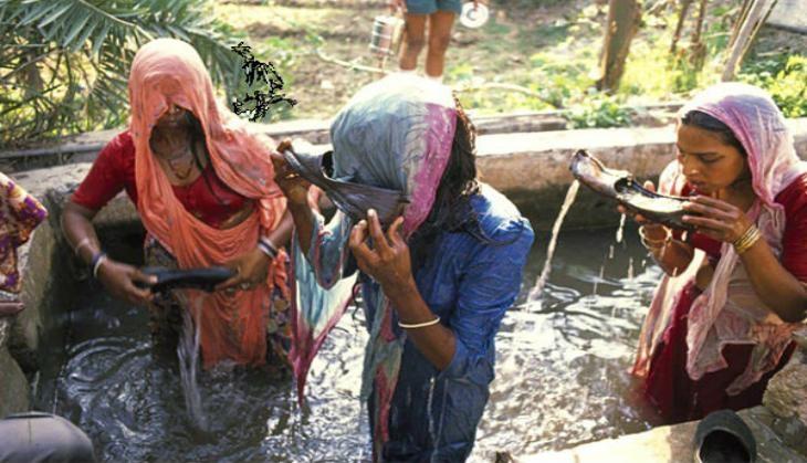 Women Drink Water in Shoe