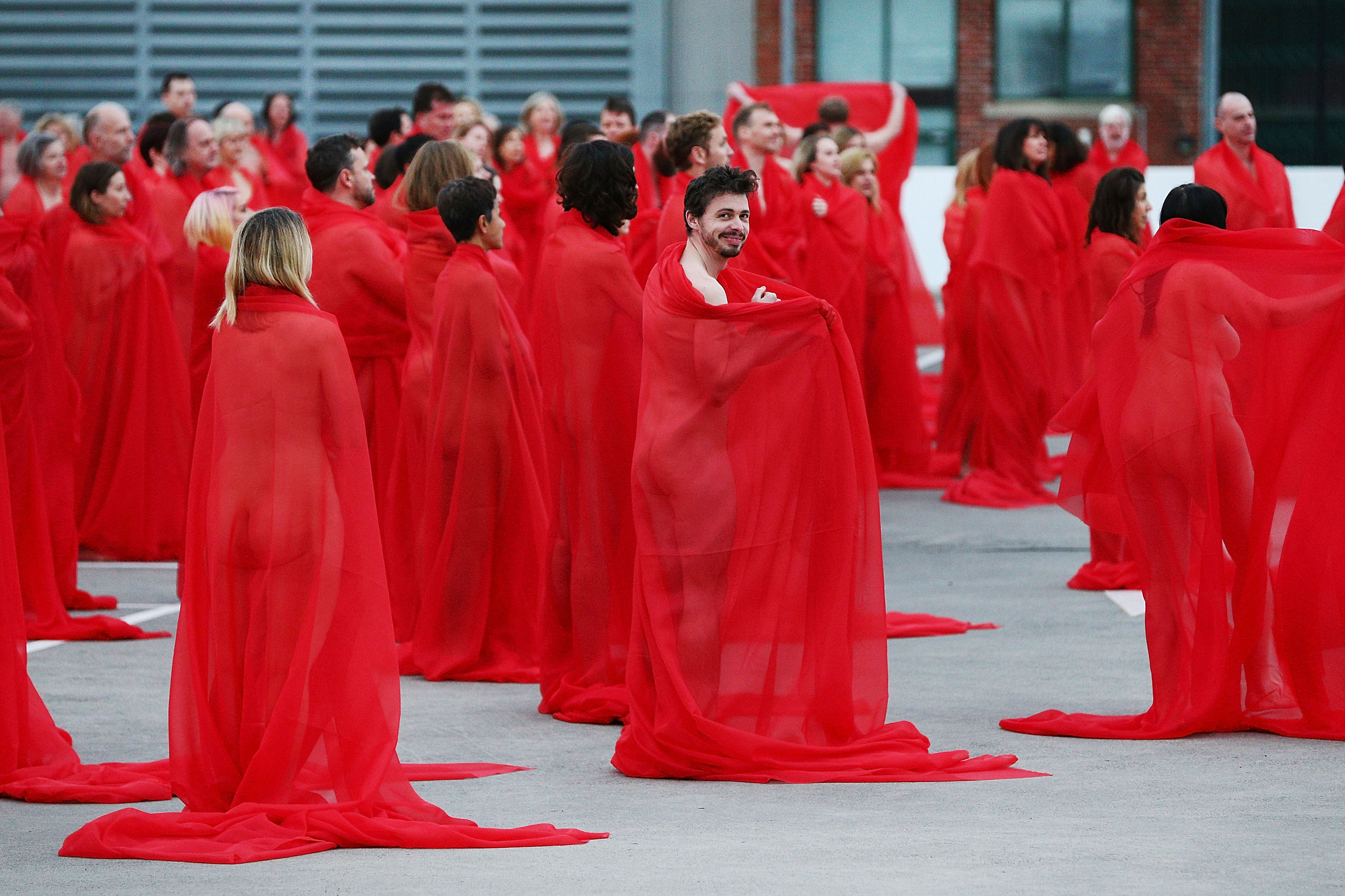 Hundreds of Australians shed off in Melbourne for Spencer Tunick's mass nude photos