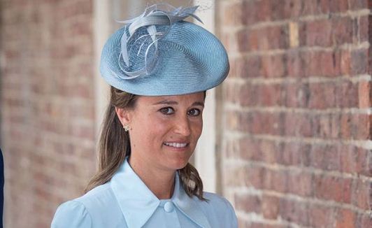 Pregnant Pippa Middleton flaunted her baby bump in pastel blue dress for her nephew's christening