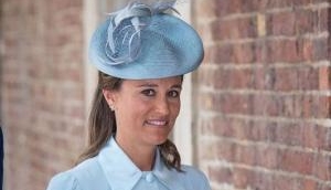 Pregnant Pippa Middleton flaunted her baby bump in pastel blue dress for her nephew's christening