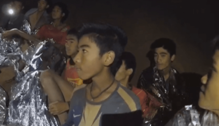 Young soccer boys trapped in cave