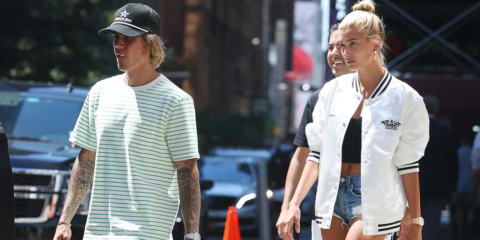 Hailey Baldwin flaunts her oval diamond engagement ring with Justin Bieber in NYC
