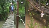 Villagers risk lives in Chikmagalur, cross damaged bridge