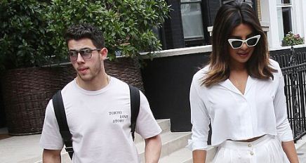 Viral: Priyanka Chopra and Nick Jonas twinning in white in London
