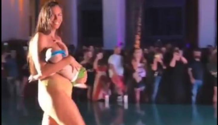 Model mara martin breastfeeds