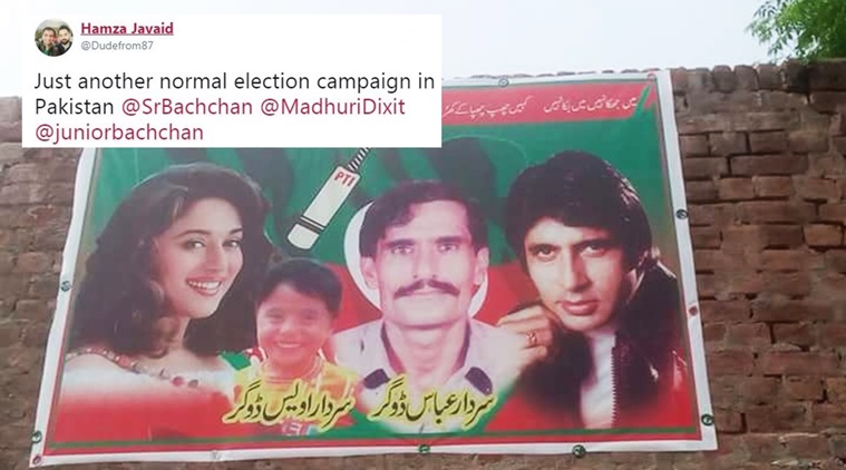 Pakistan Elections 2018: See how Twitterati reacted to Pakistan politician’s poster features Big B, Madhuri Dixit 
