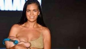 Here's why Swimsuit model Mara Martin breastfed her 5-month-old daughter on the runway