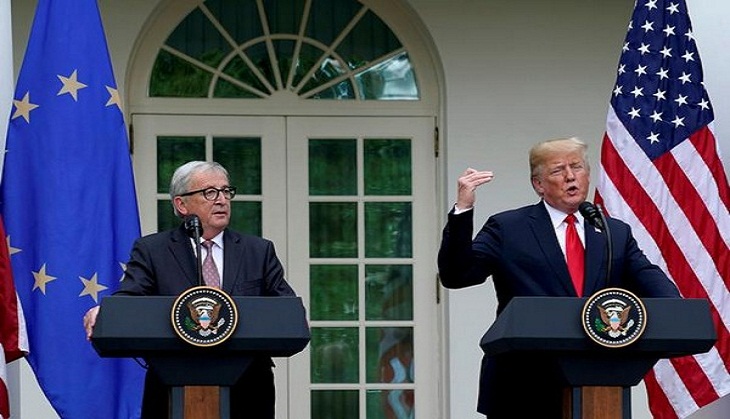 US President Donald Trump sayd 'US, EU love each other'