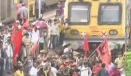 Pulwama attack: Protesters block rail tracks at Nalasopara station in Palghar district of Maharashtra