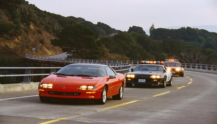 police chasing criminal