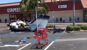 5 dead as plane crashes at parking lot outside California mall