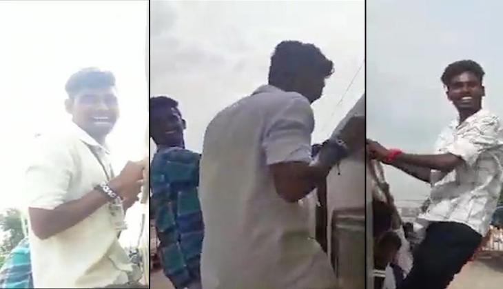 Video: After Mumbai local, Chennai youths seen hanging from window of moving train; cops launch search