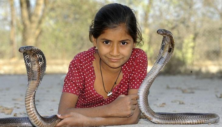 Kajol with cobra