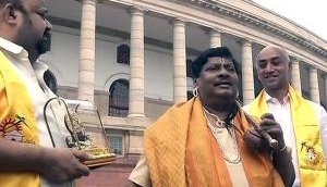 TDP leader dons Hitler's look to protest over special status for AP