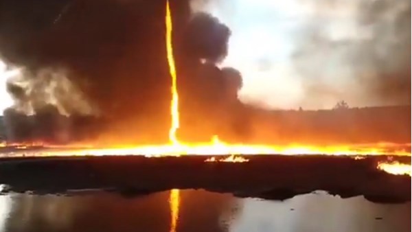 Viral Video: Firefighters captures footage of blazing 'Firenado' in United Kingdom 