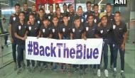 Triumphant U20 men's football team returns home
