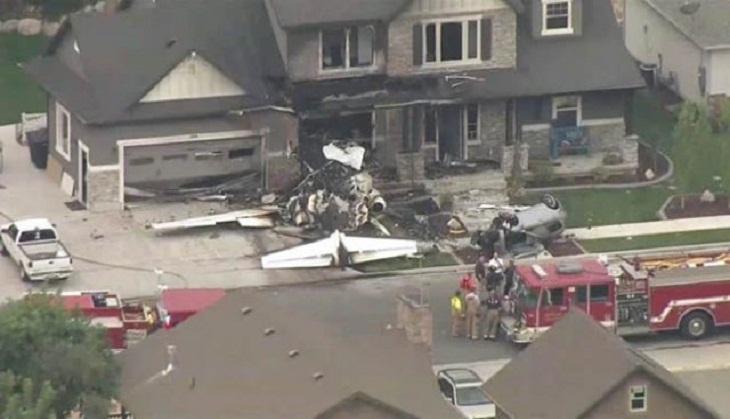 plane crashes at home